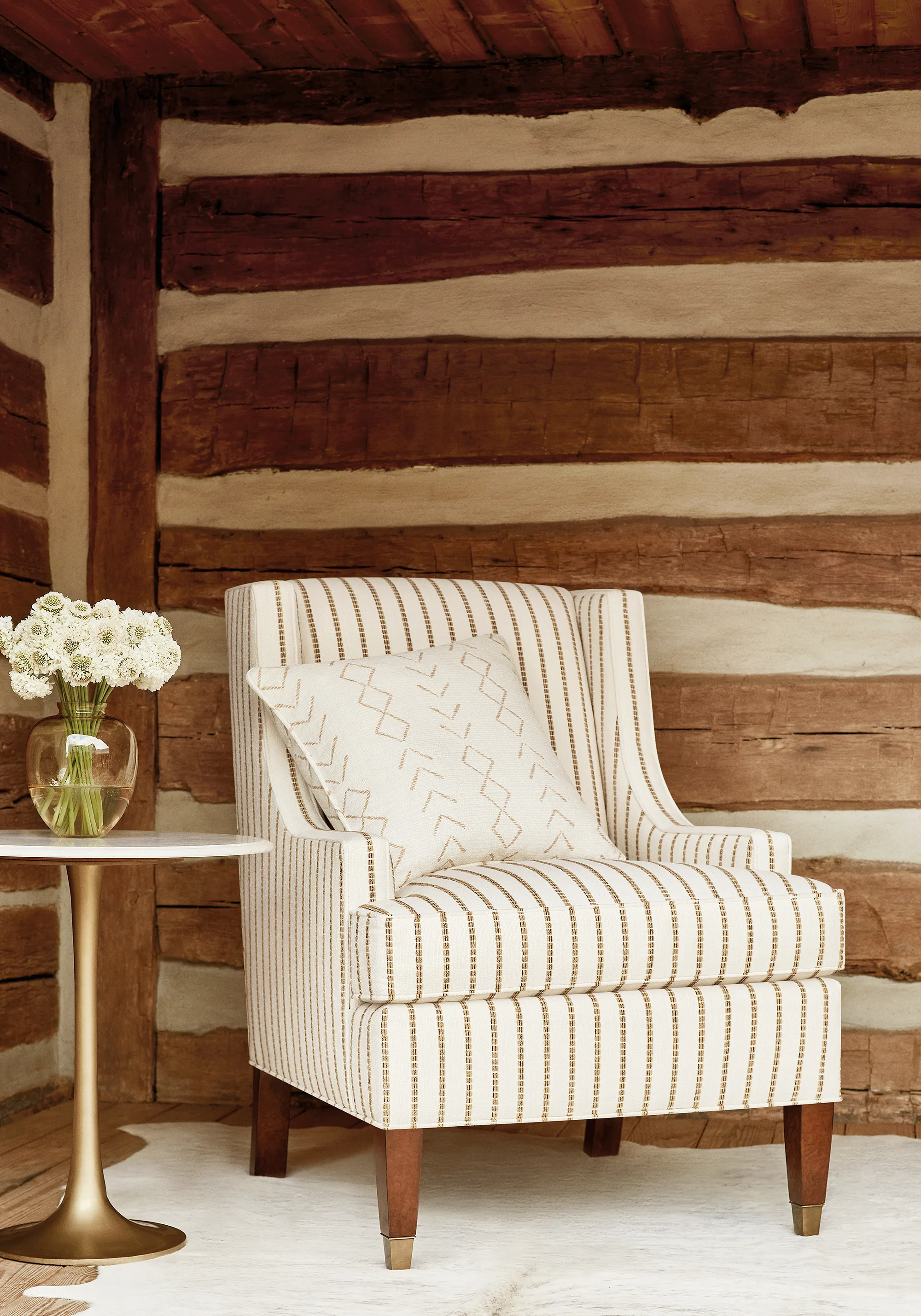 Thibaut Oak Creek Stripe in Straw (W78340)