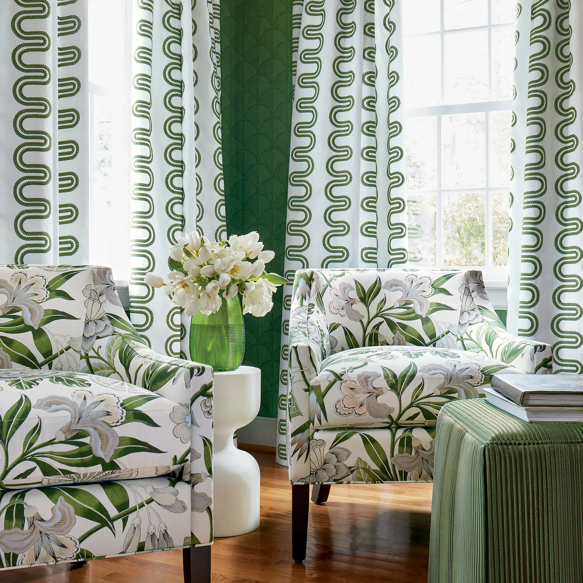 Anna French Ombre Velvet in Green (AW9670)