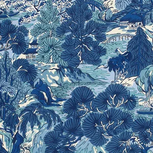 Thibaut Pagoda Trees in Blues (F942023)