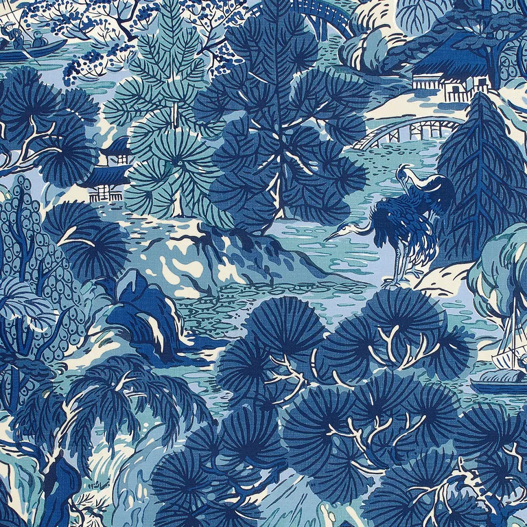 Thibaut Pagoda Trees in Blues (F942023)