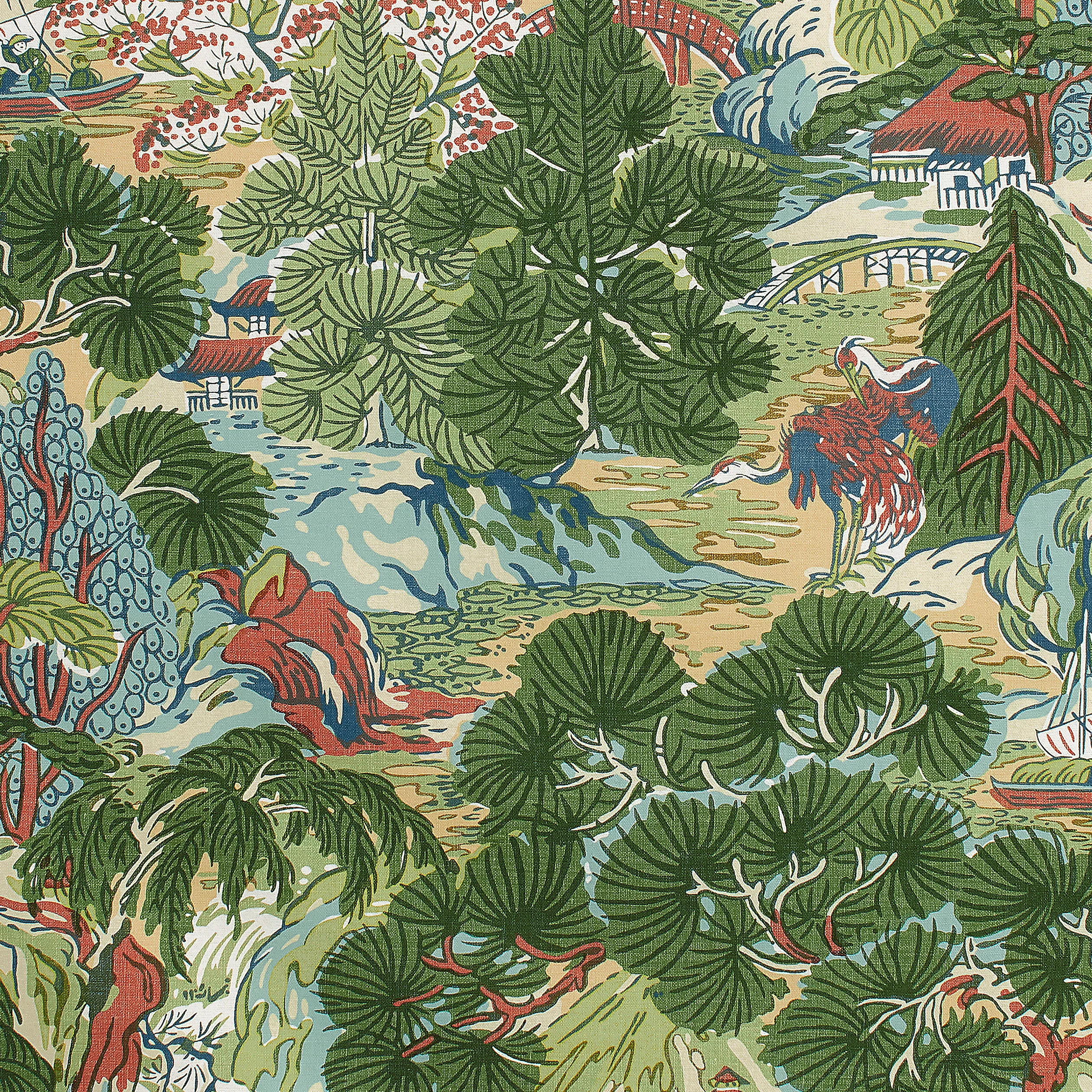 F942022 | Pagoda Trees – Coral and Green