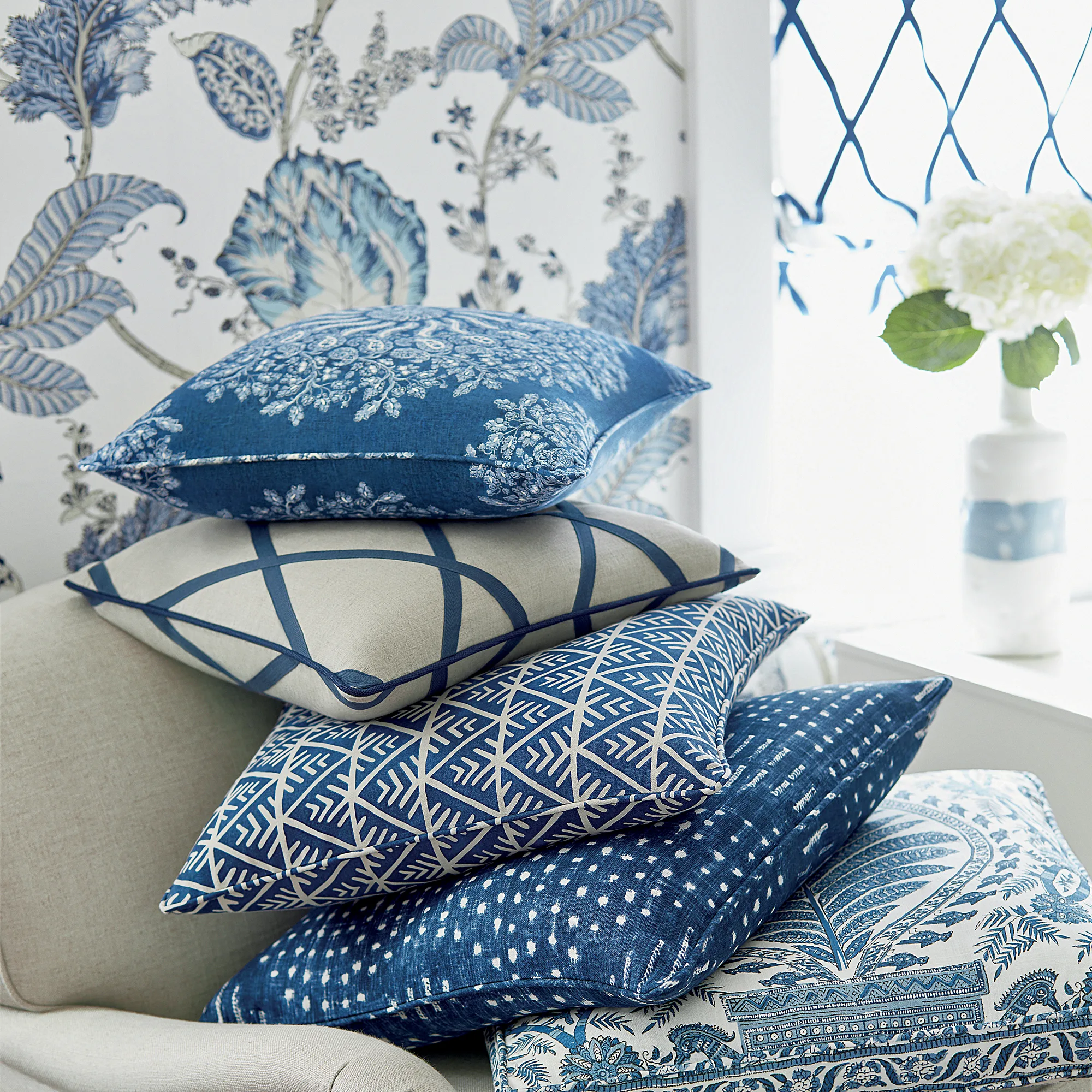 Anna French Palampore in Blue and White (AF78725)