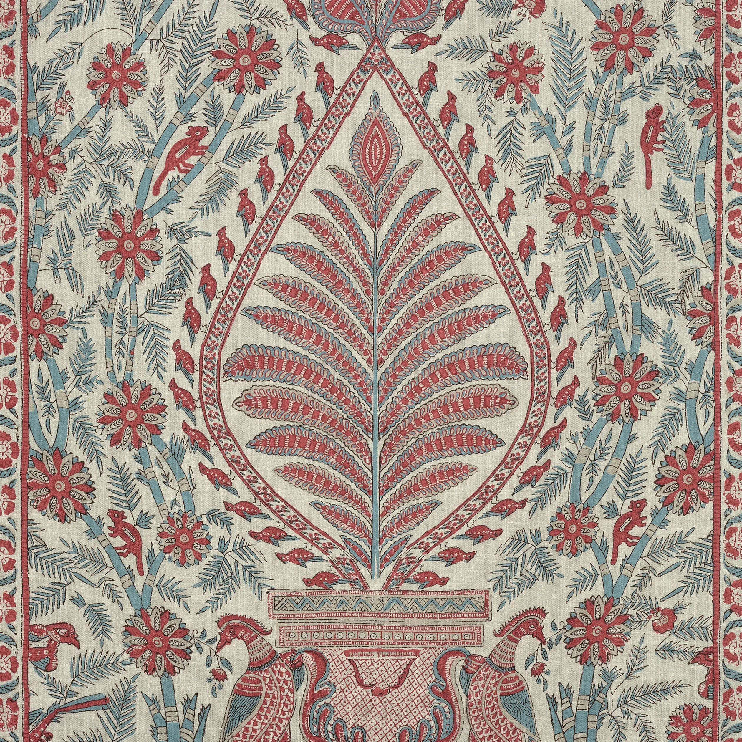 Anna French Palampore in Red and Blue (AF78726)