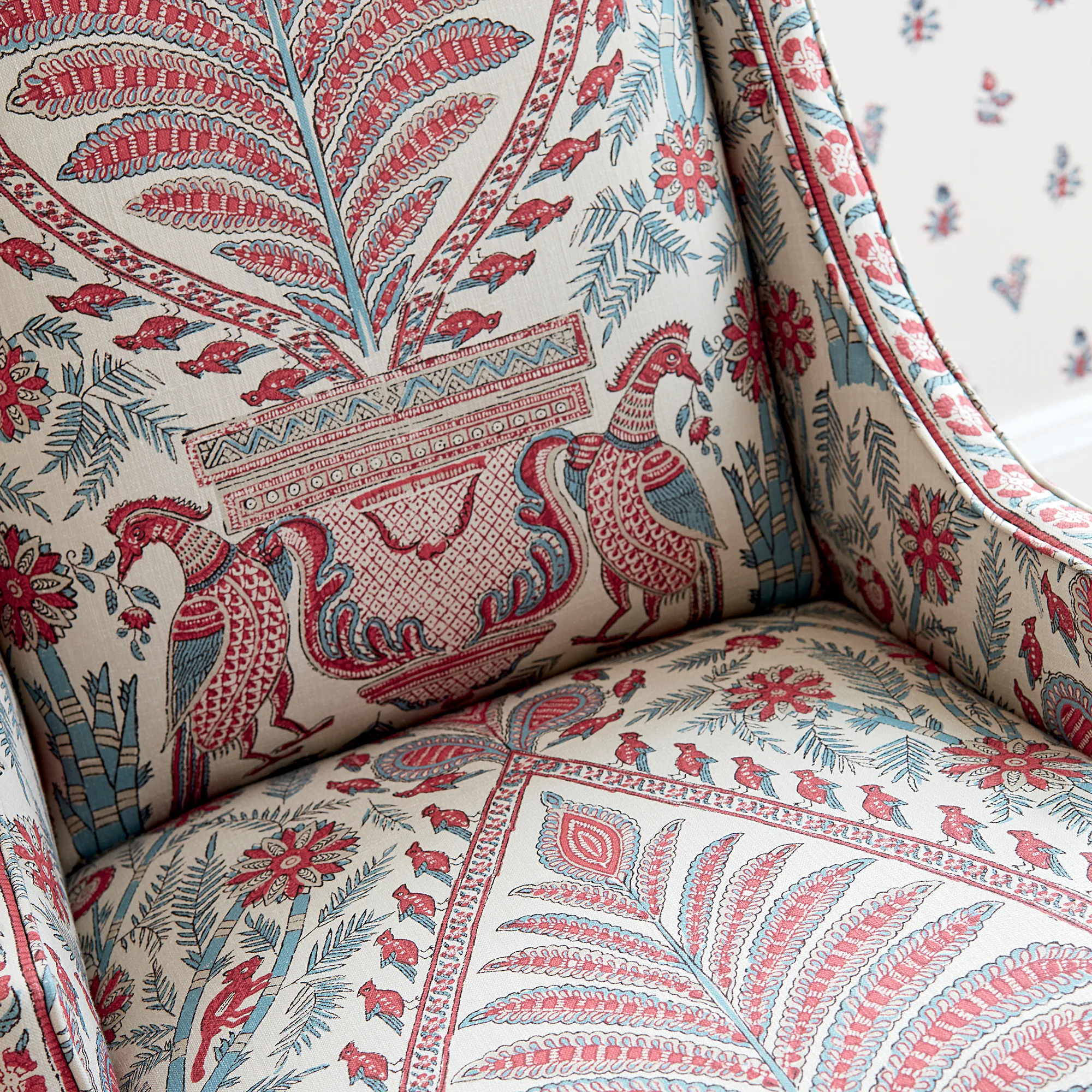 Anna French Palampore in Red and Blue (AF78726)