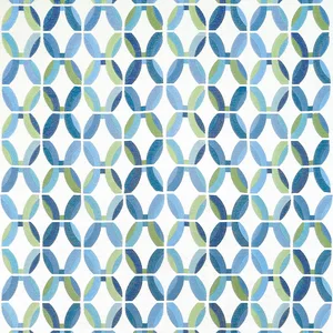 Thibaut Passageway Embroidery in Blue and Green (W745000)