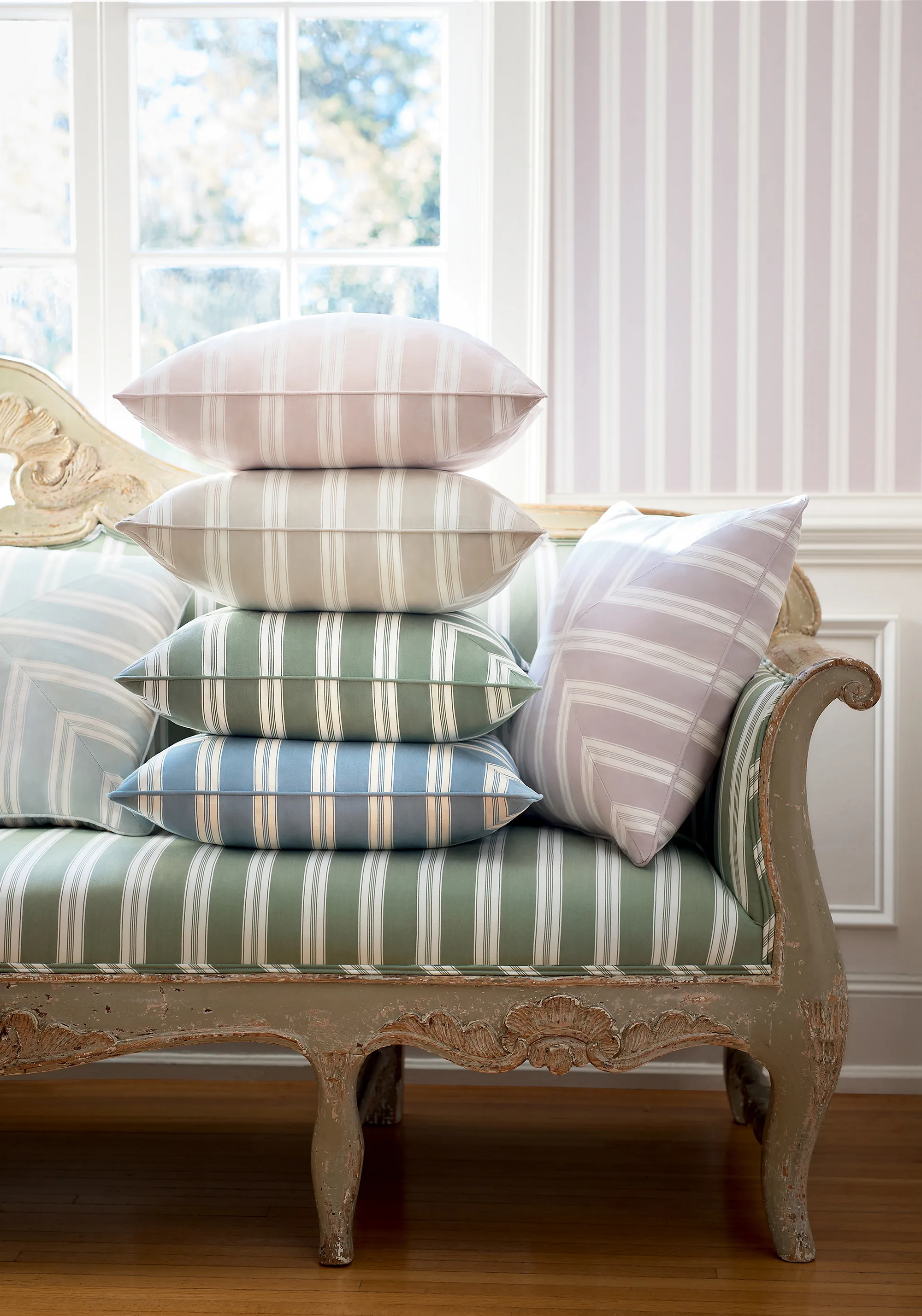 Anna French Payton Stripe in Spa Blue (AW10705)