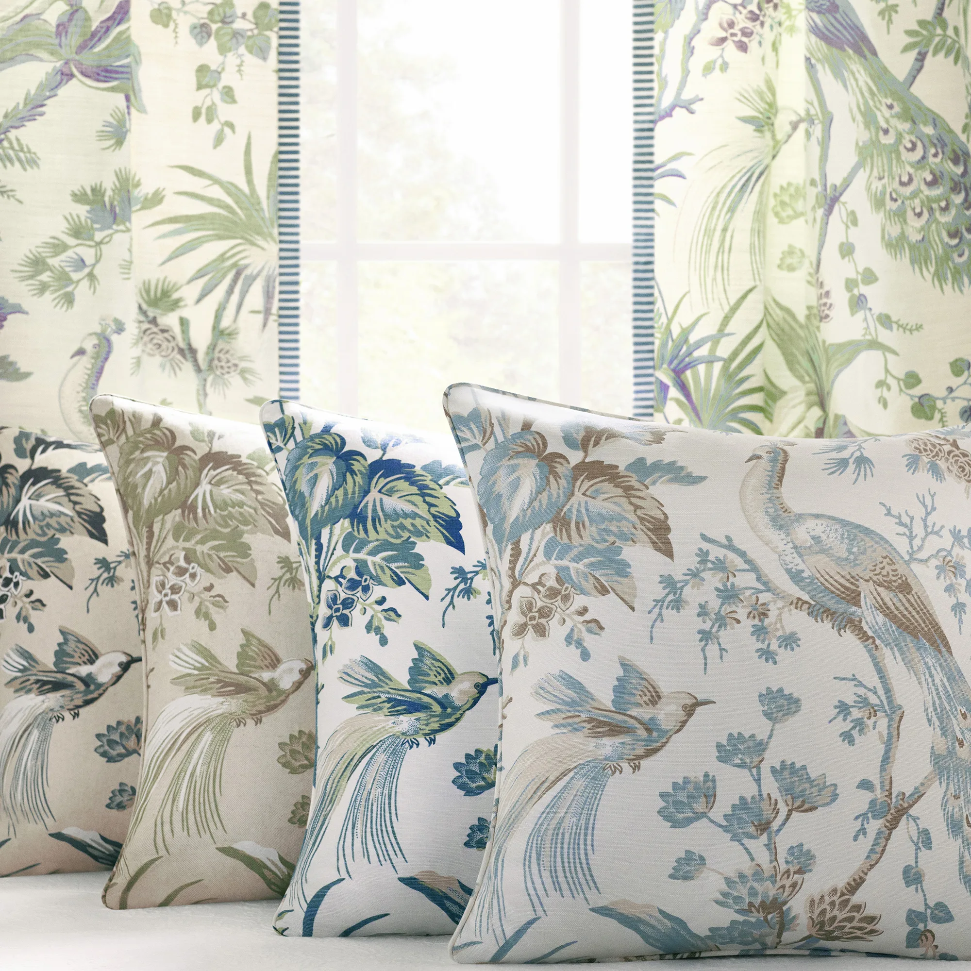 Anna French Peacock Toile in Blue and Green (AF57830)