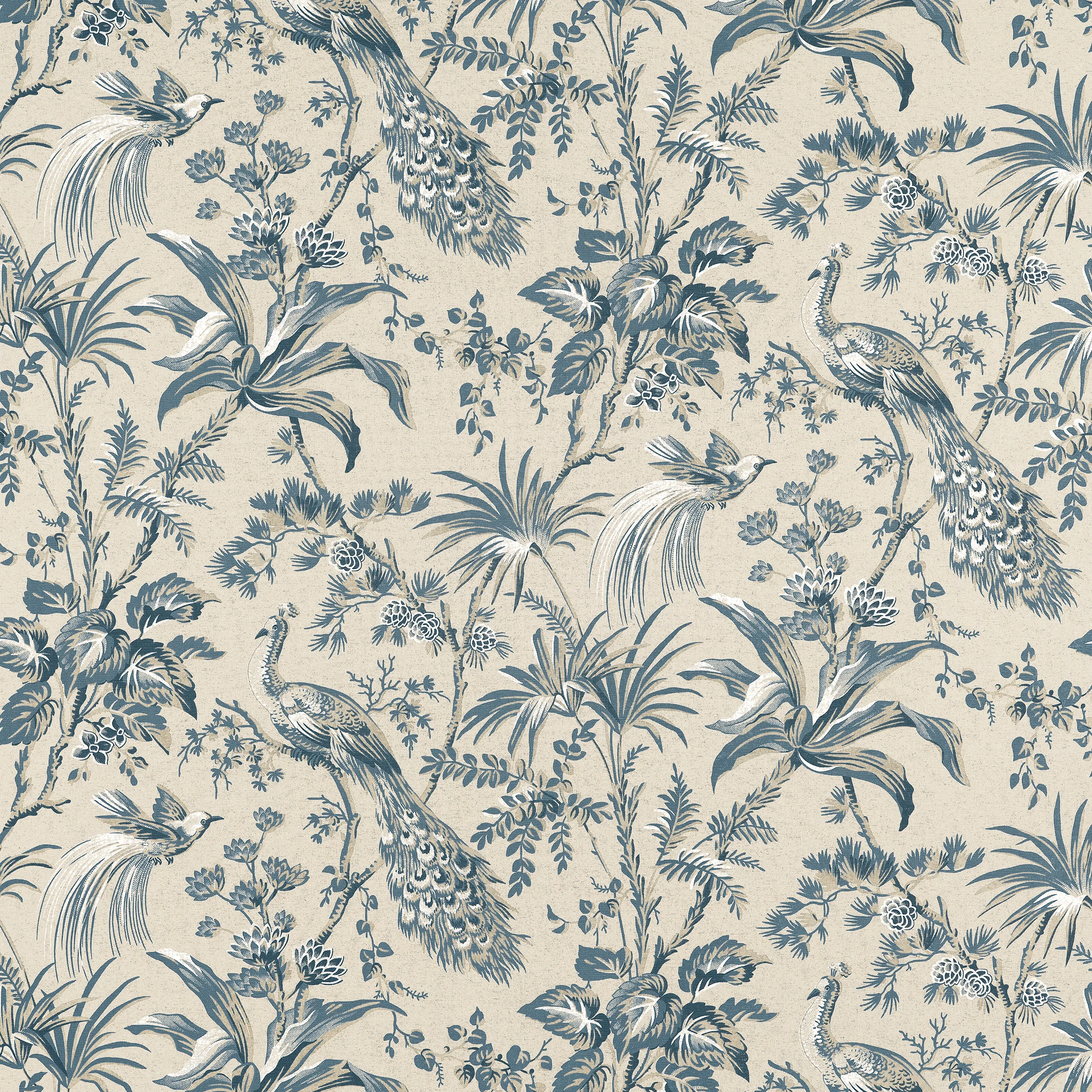 AF57833 | Peacock Toile – Slate and Black