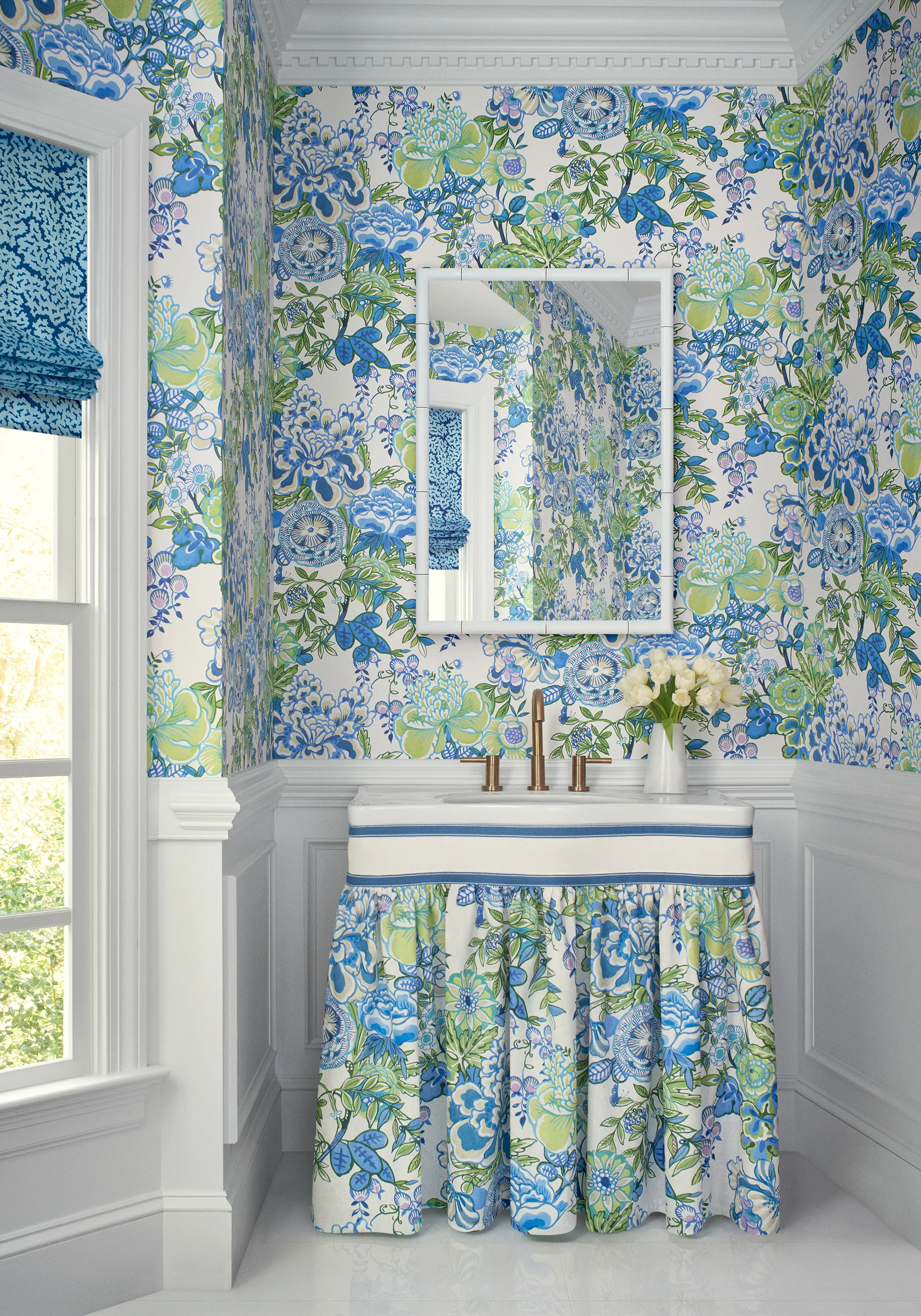 Thibaut Peony Garden in Blue and Green (F942021)