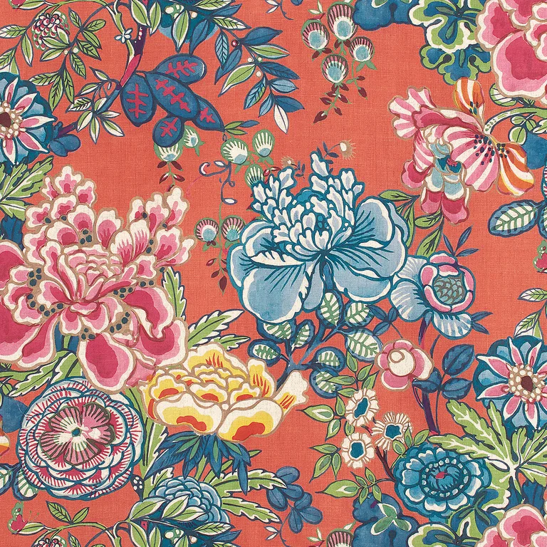 Thibaut Peony Garden in Coral (F942018)
