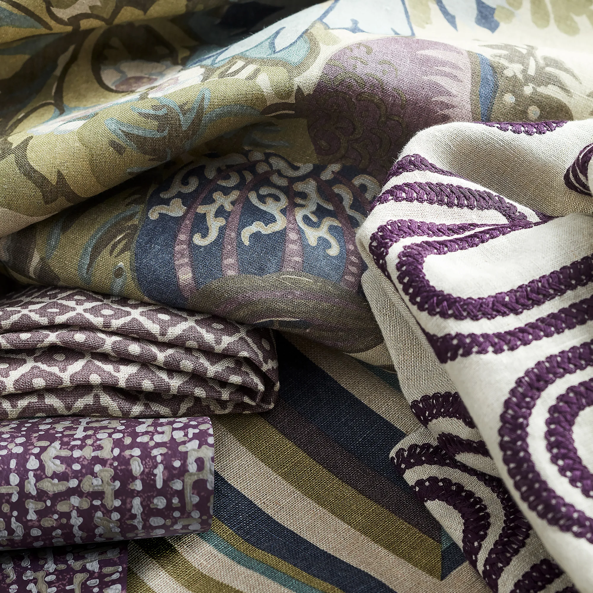 Anna French Petit Arbre in Plum and Flax (AF9632)