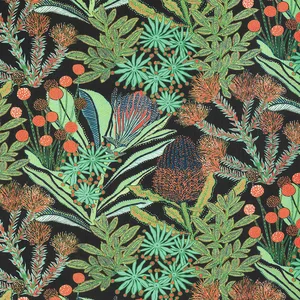 Thibaut Protea Print in Black (F81762)