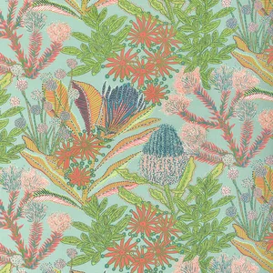 Thibaut Protea Print in Pool (F81761)