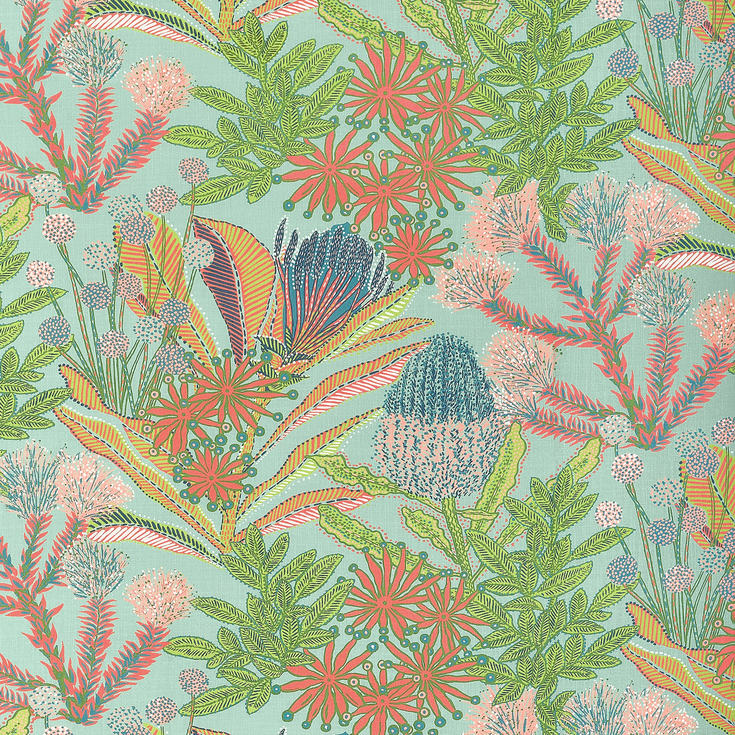 Thibaut Protea Print in Pool (F81761)