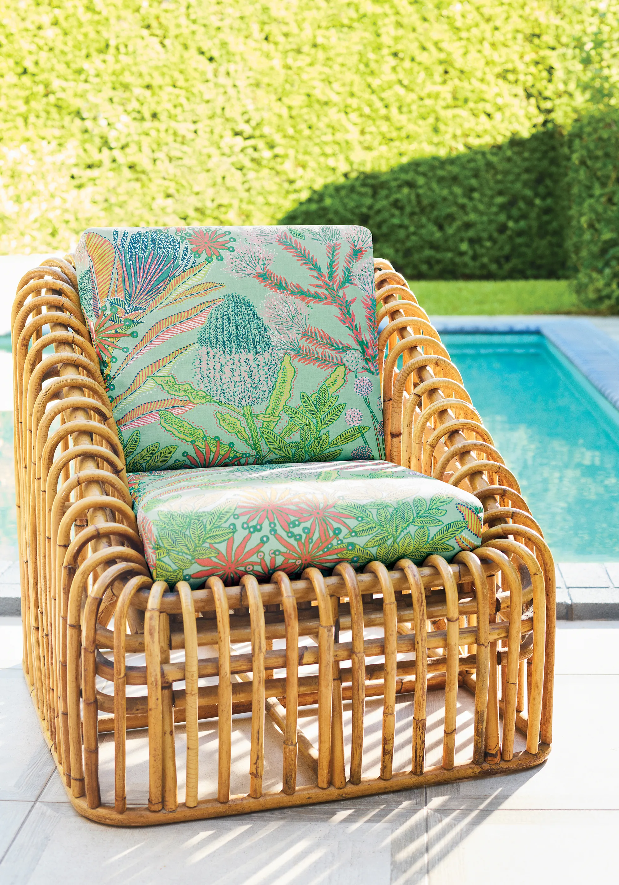 Thibaut Protea Print in Pool (F81761)