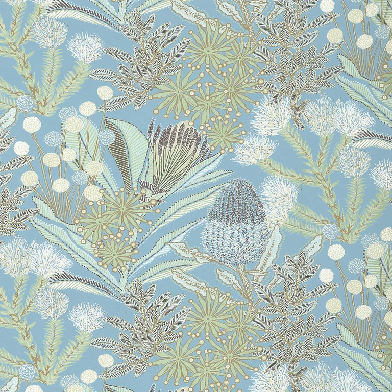 Thibaut Protea Print in Spa Blue (F81766)