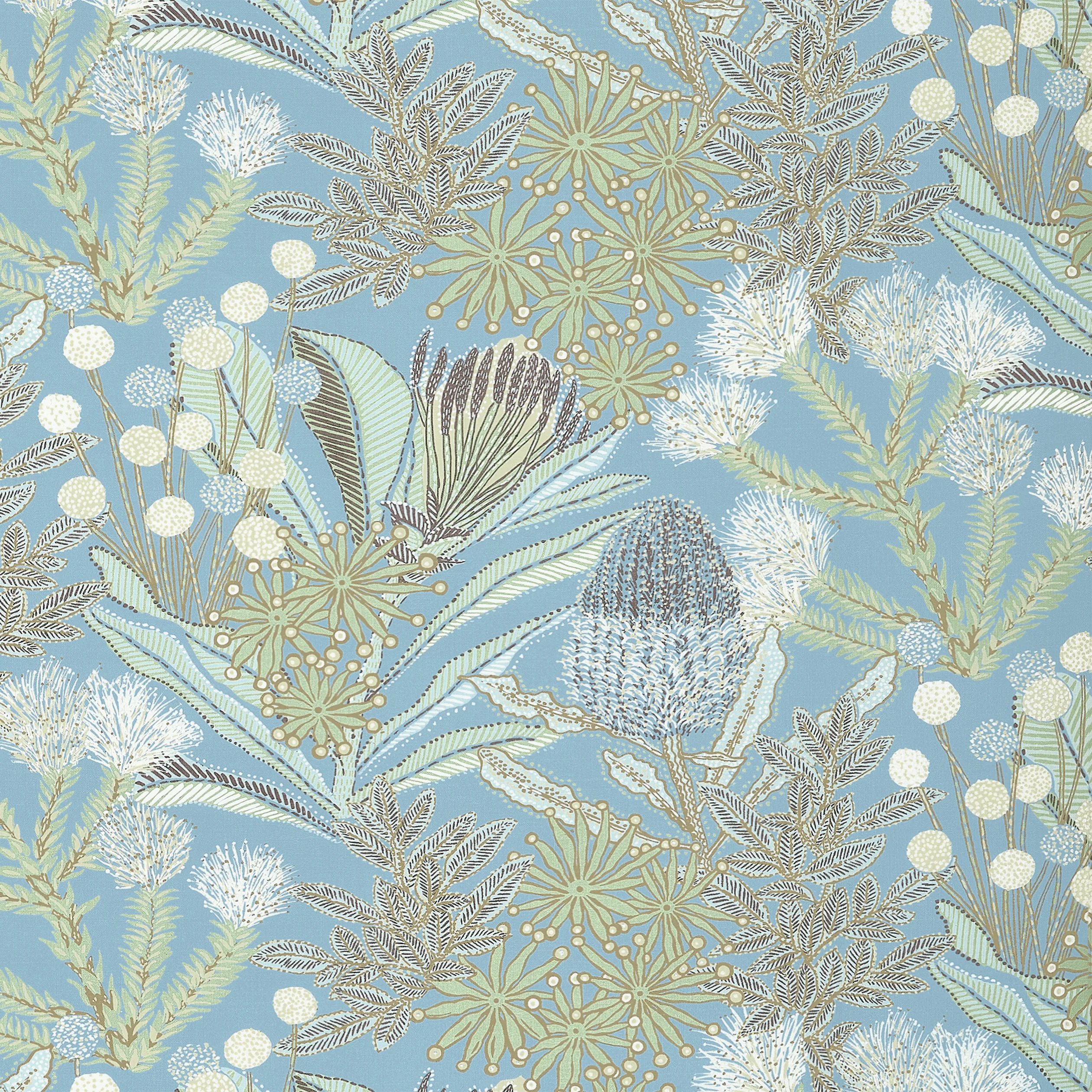 Thibaut Protea Print in Spa Blue (F81766)