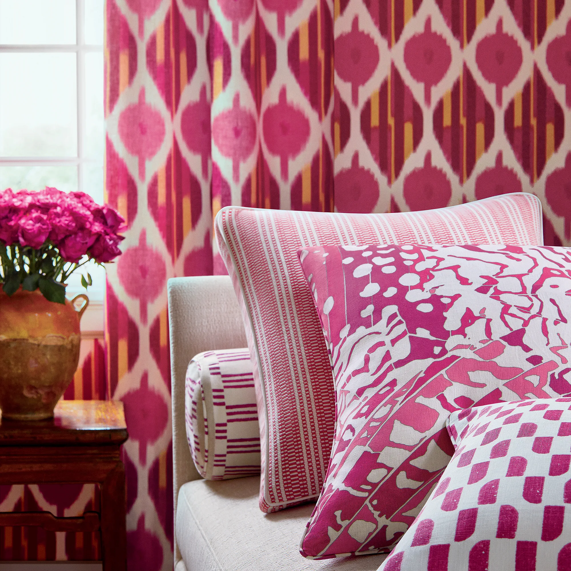 Anna French Reed Stripe in Fuchsia (AW9849)