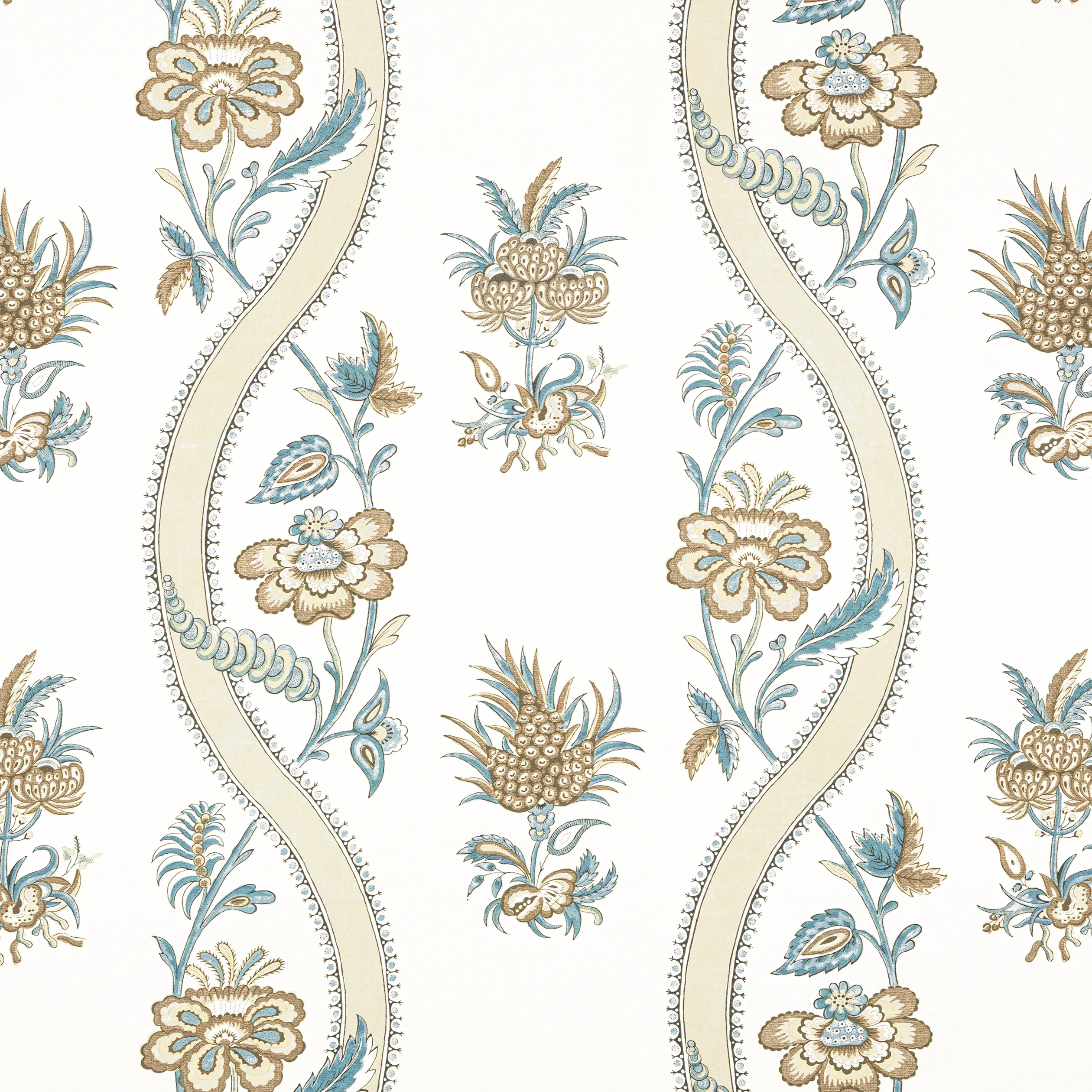 F936425 | Ribbon Floral – Beige and Spa Blue