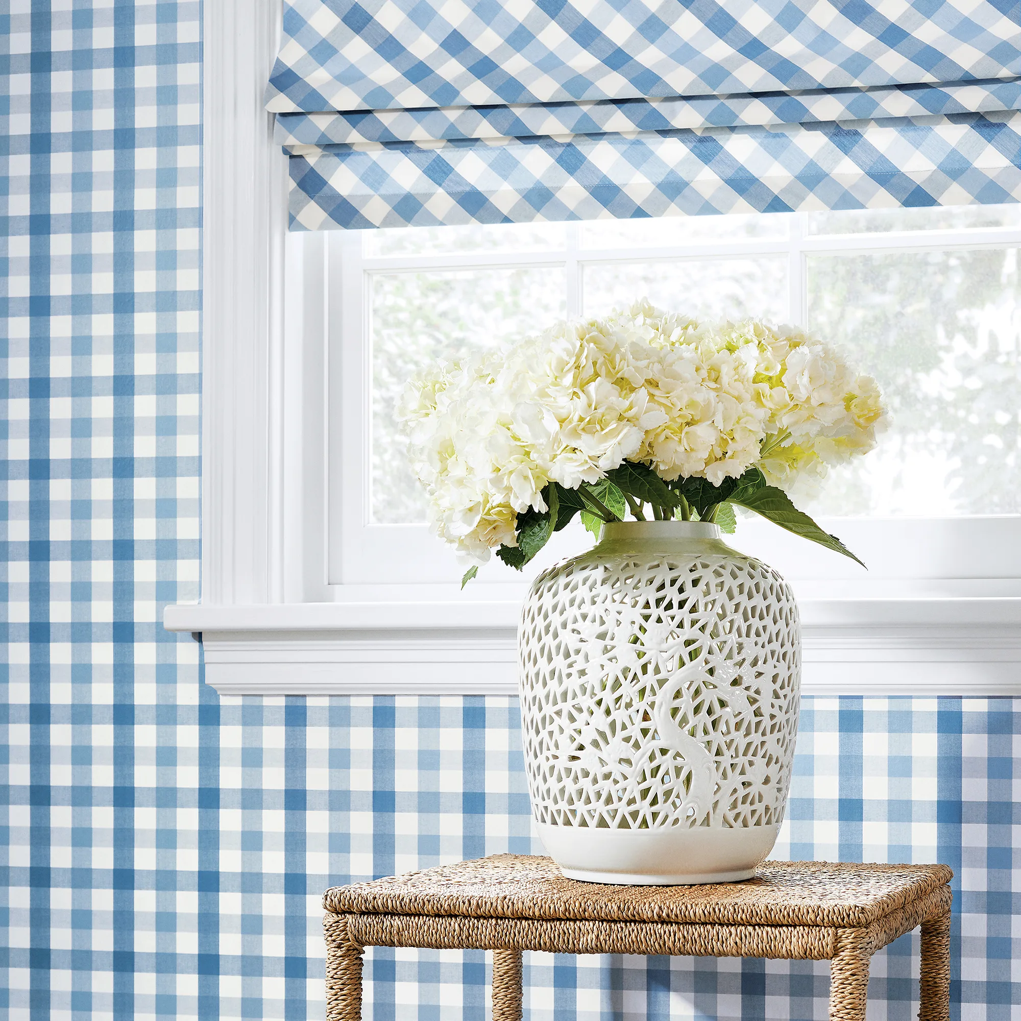 Anna French Saybrook Check in Light Blue (AW15147)