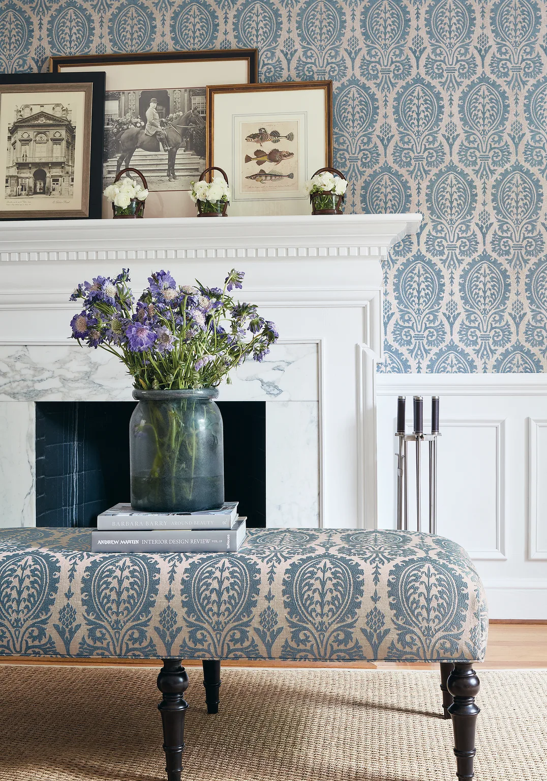 Thibaut Sir Thomas Embroidery in Slate Blue (W772571)