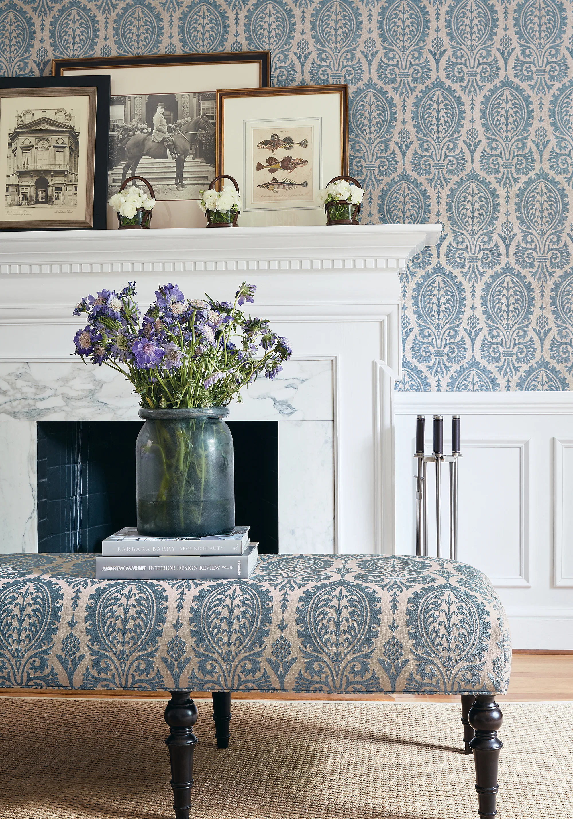 Thibaut Sir Thomas Embroidery in Slate Blue (W772571)