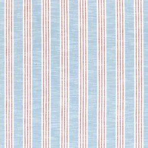 Thibaut Southport Stripe in Sky and Red (W73489)