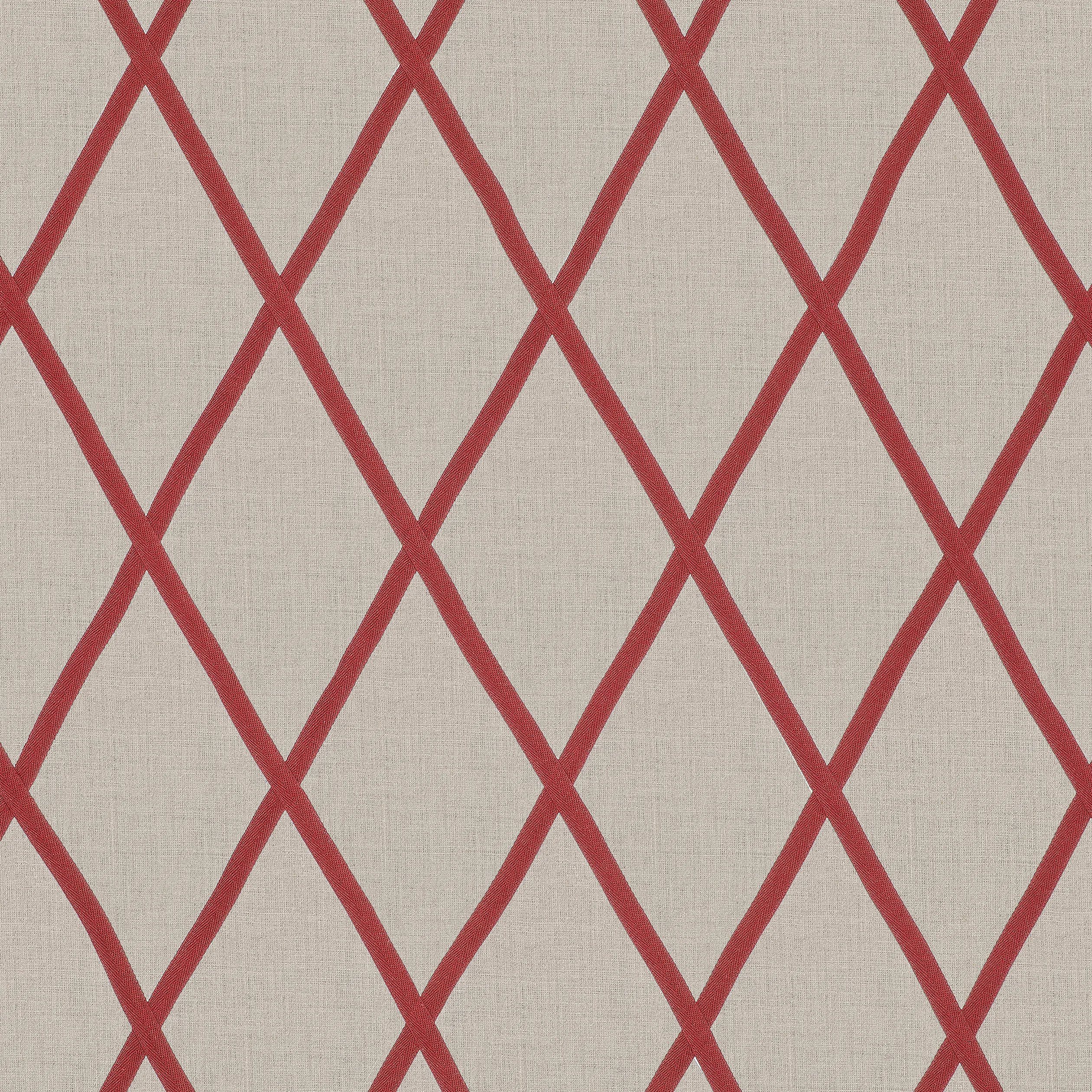 AW78710 | Tarascon Trellis Applique – Red on Natural