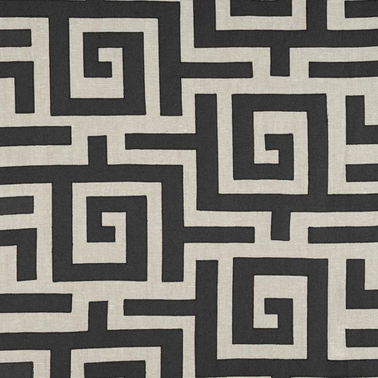 Thibaut Tulum Applique in Black on Natural (W713221)