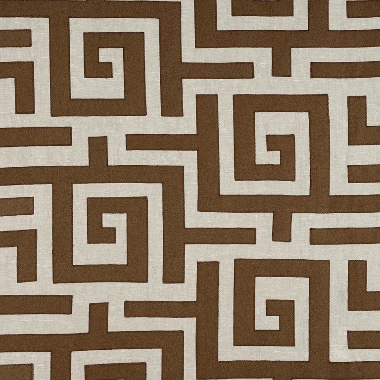 Thibaut Tulum Applique in Brown on Natural (W713226)