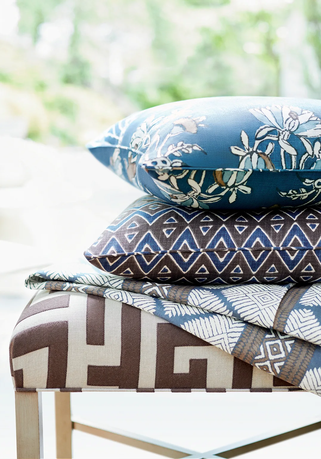 Thibaut Tulum Applique in Brown on Natural (W713226)