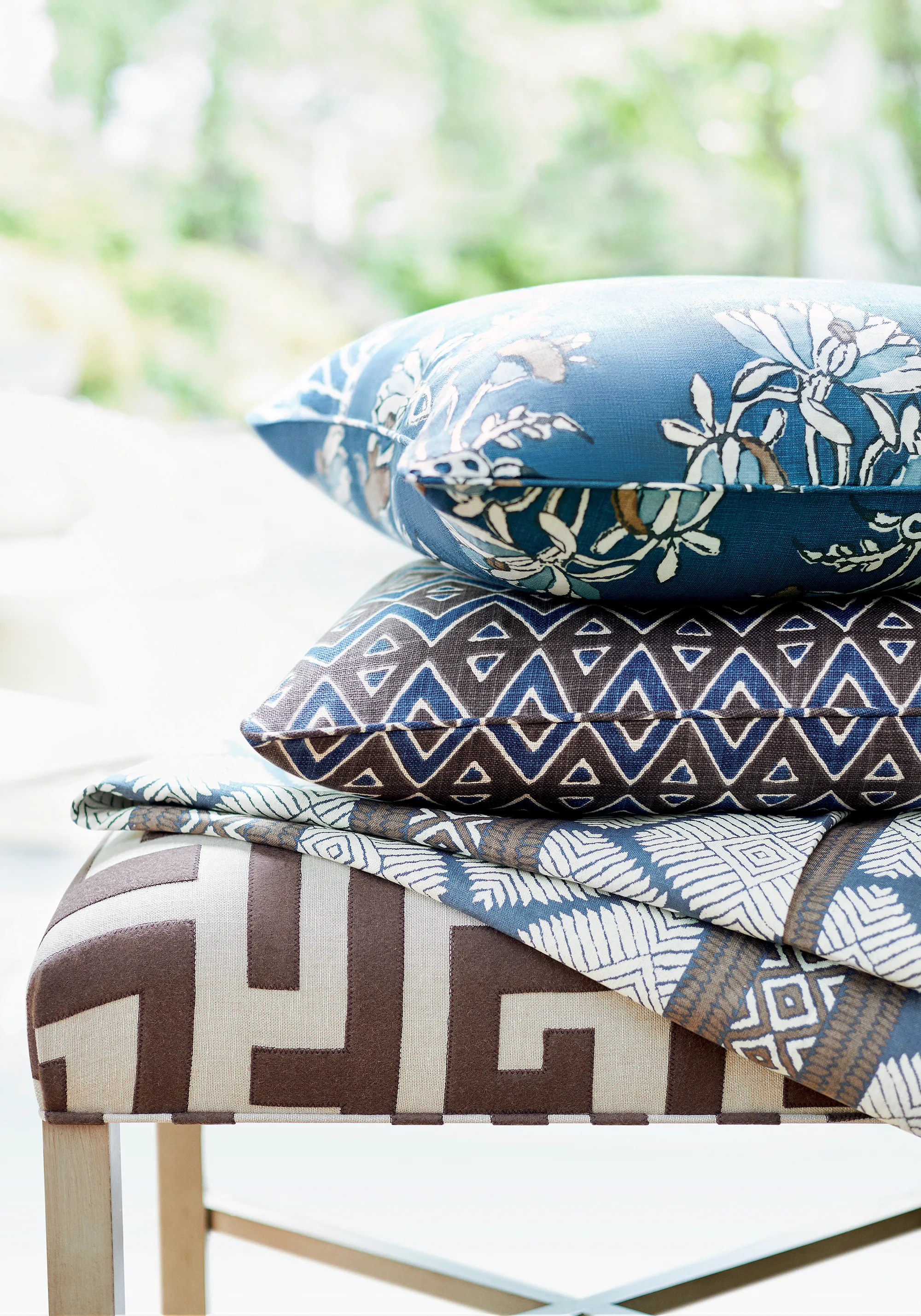 Thibaut Tulum Applique in Brown on Natural (W713226)