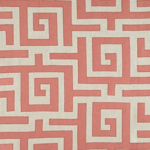 Thibaut Tulum Applique in Coral on Natural (W713223)
