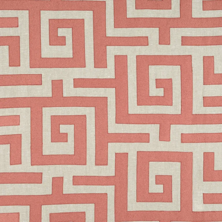 Thibaut Tulum Applique in Coral on Natural (W713223)