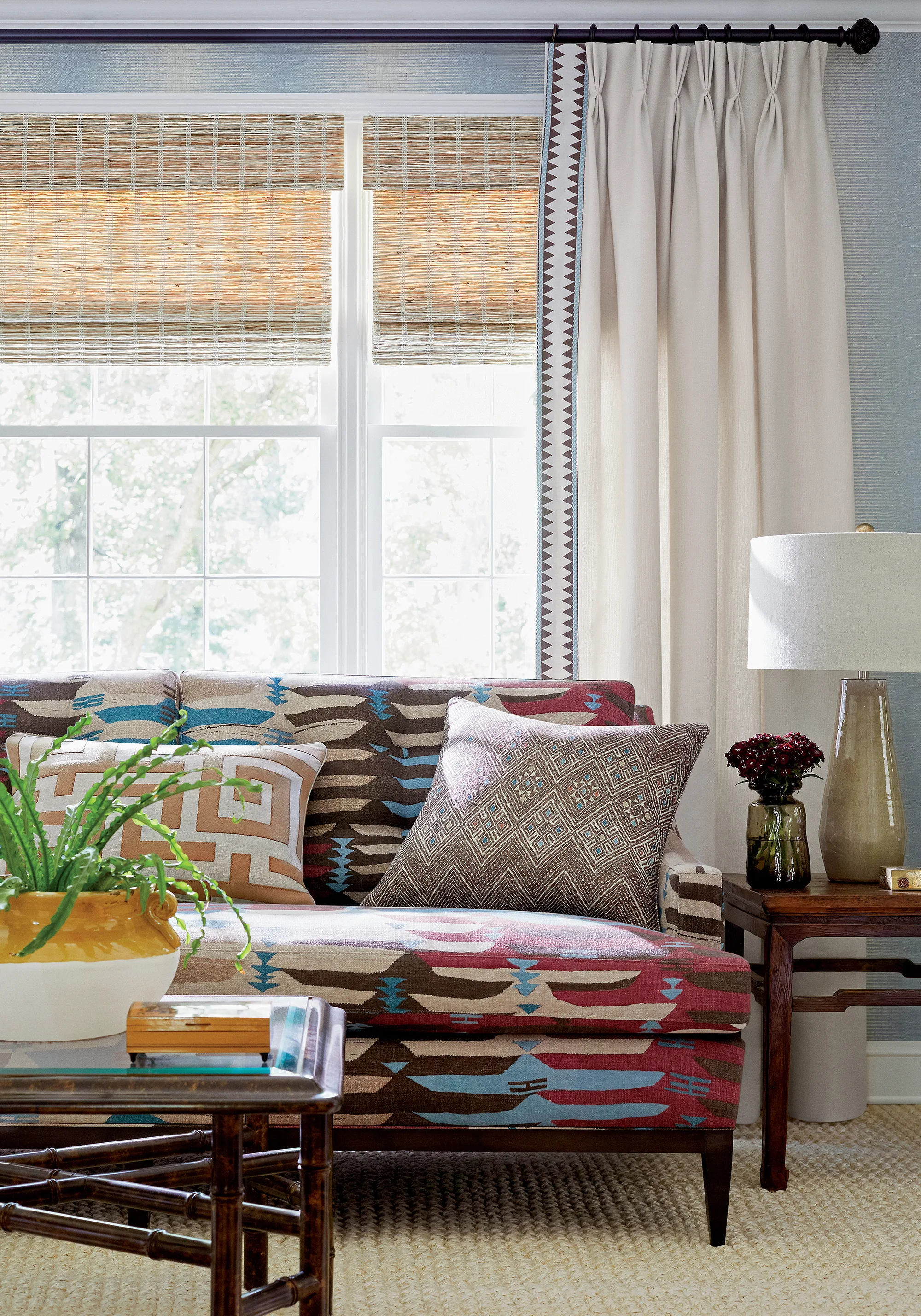 Thibaut Tulum Applique in Wheat on Natural (W713224)