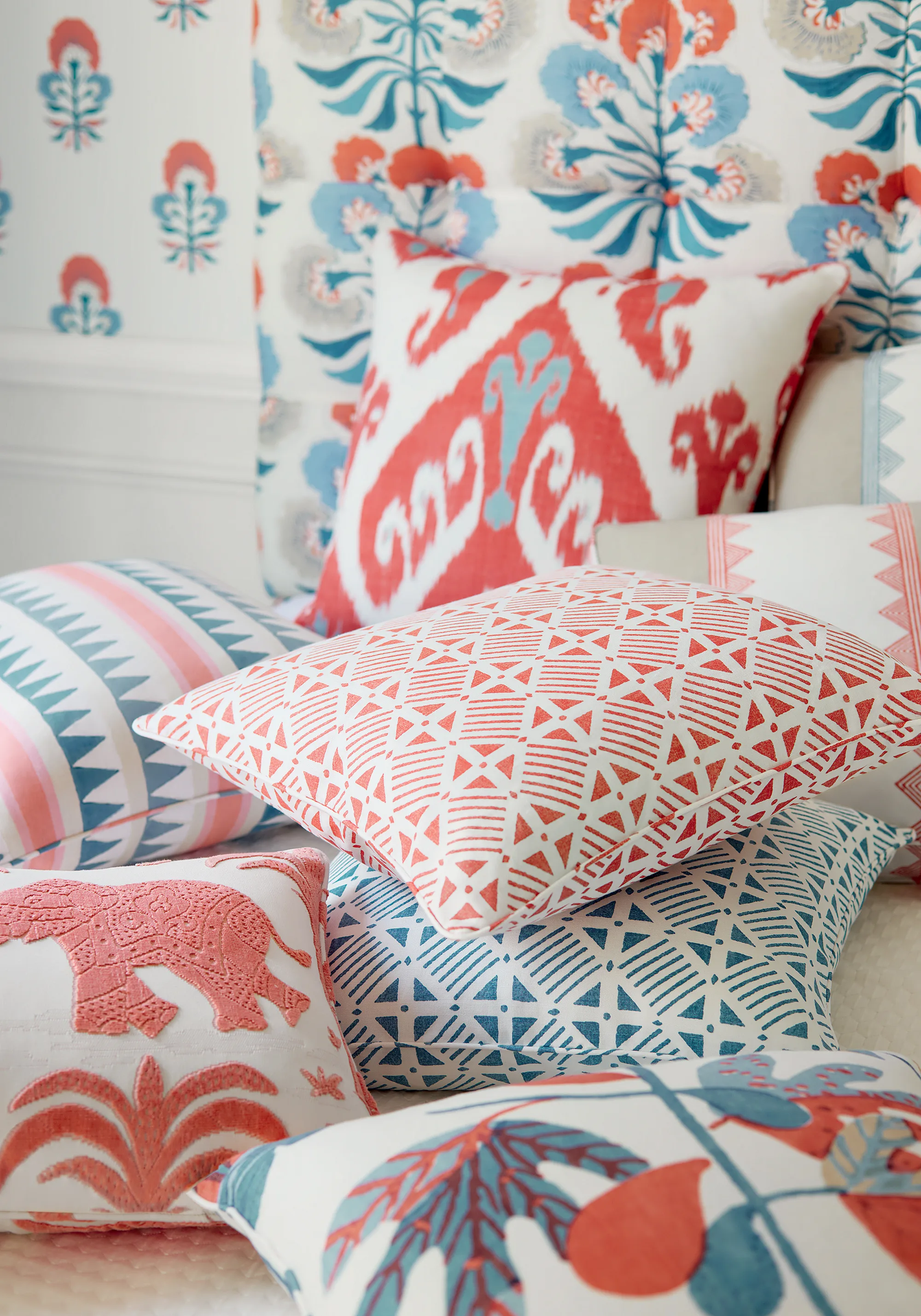 Thibaut Tybee Tree in French Blue and Coral (F916213)