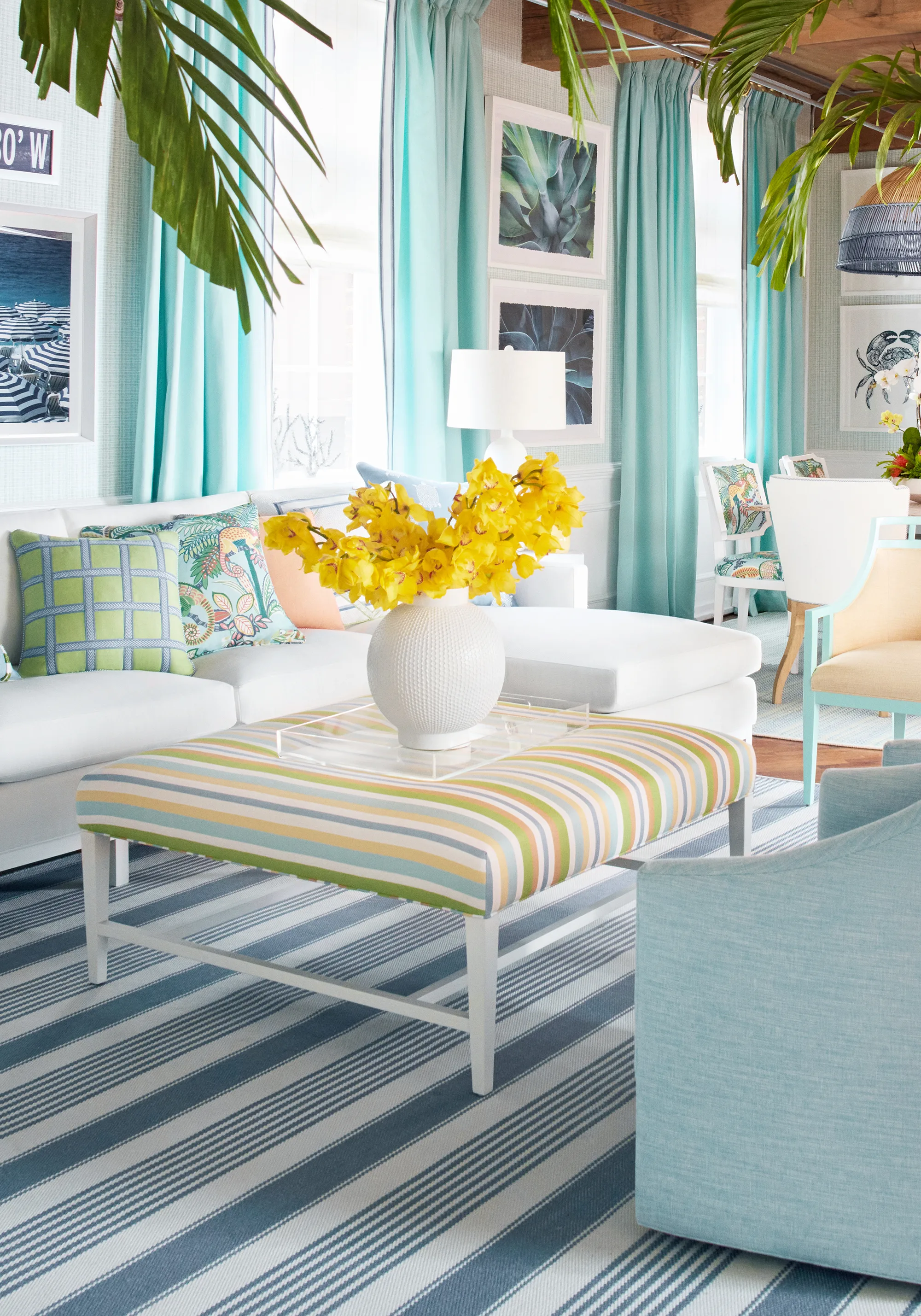 Thibaut Nantucket Rug - Custom in Cerulean (A046)
