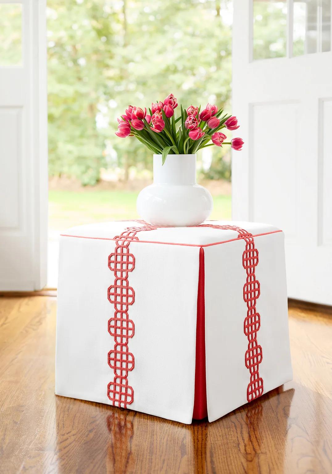 Thibaut Fret Applique in Coral (E12265)