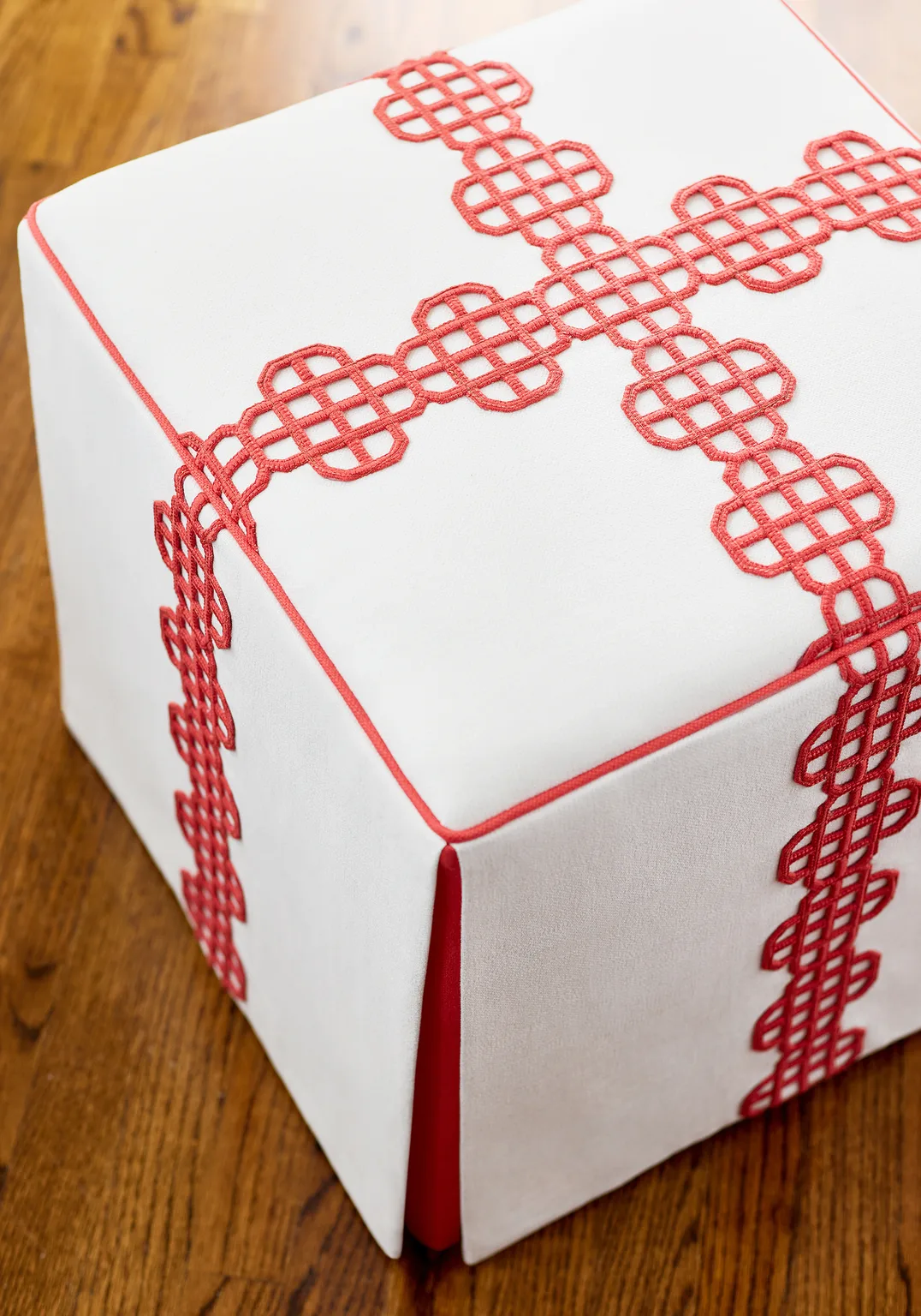 Thibaut Fret Applique in Coral (E12265)