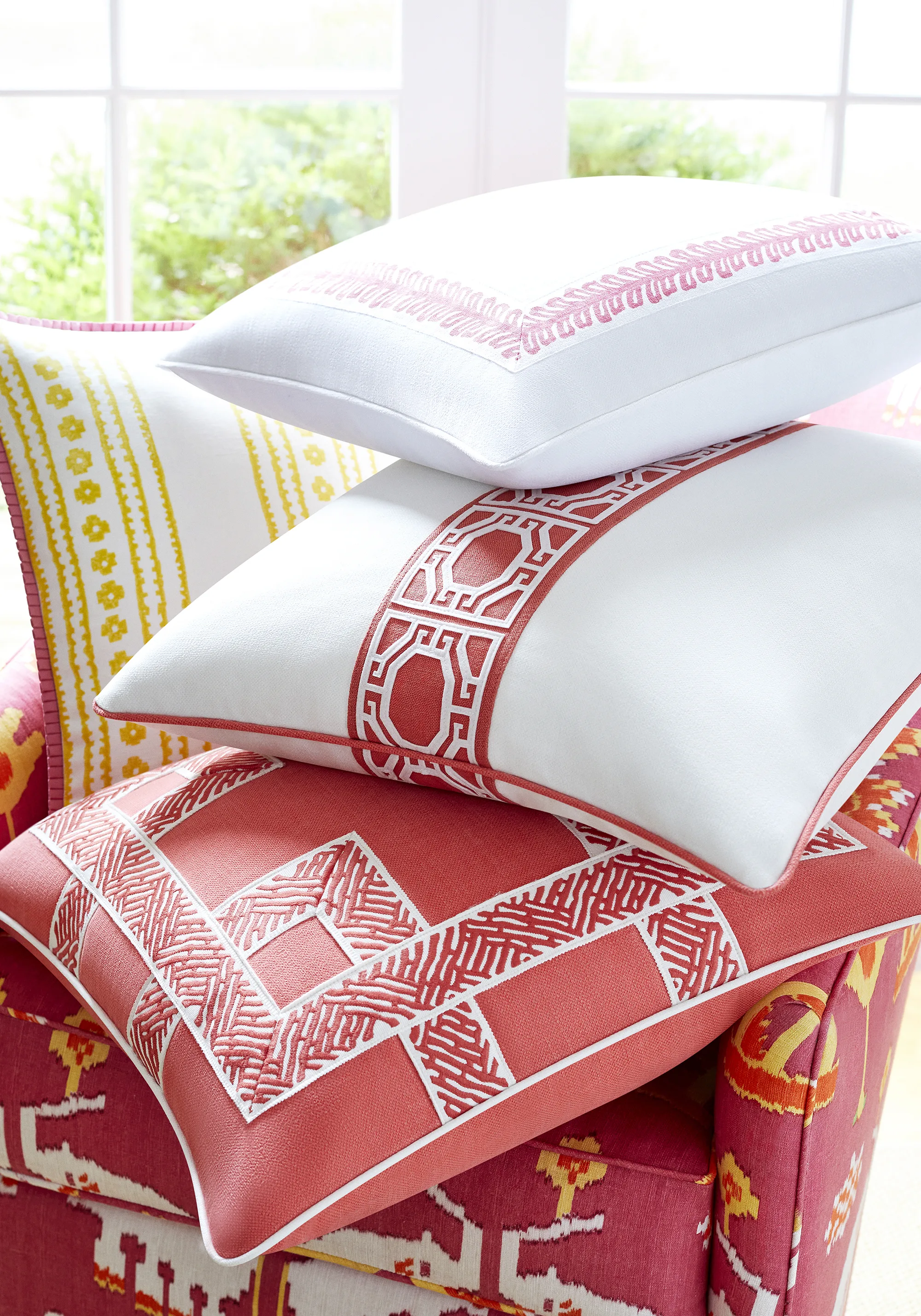 Thibaut Gate Applique Tape in Coral (E12007)