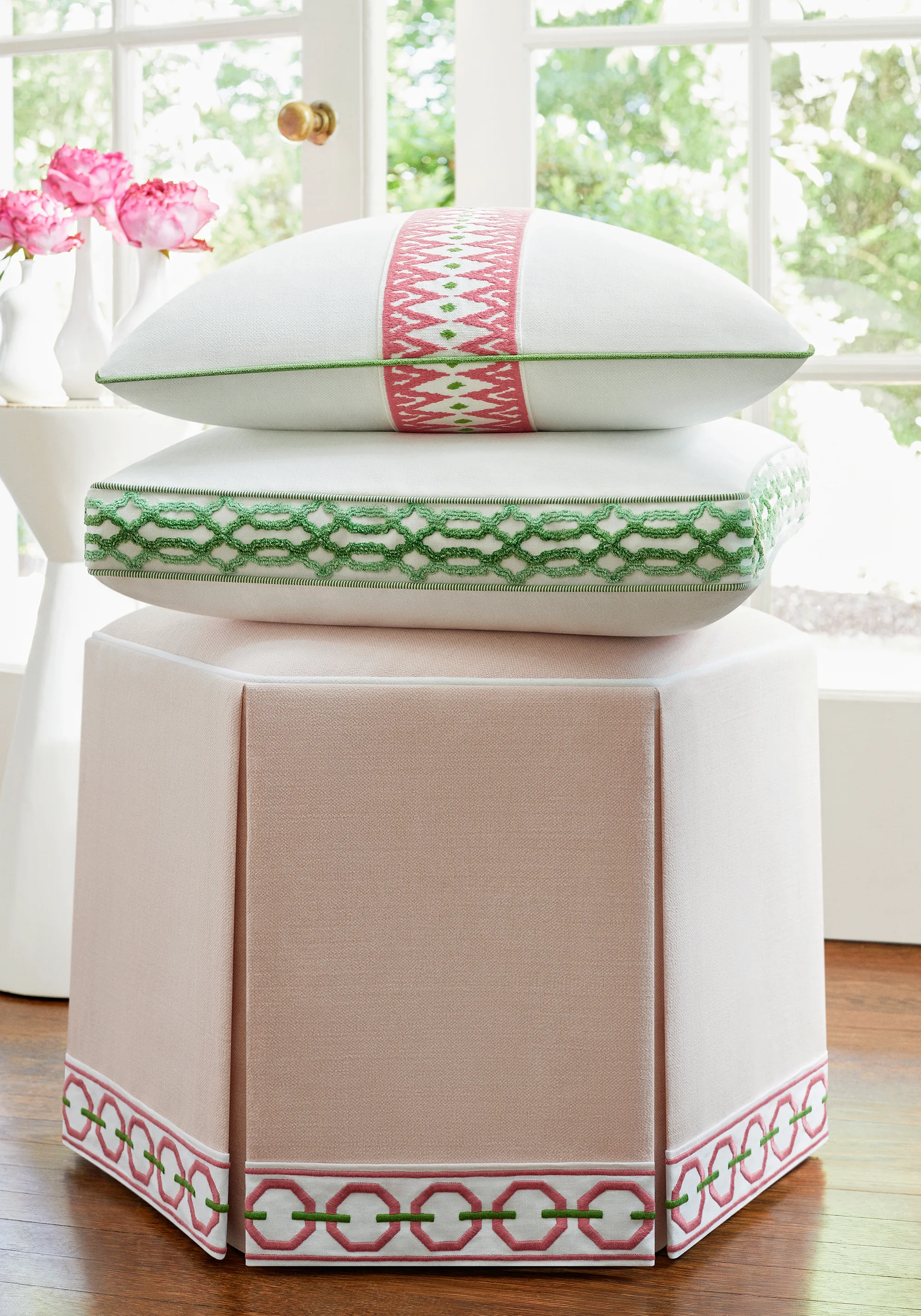 Thibaut Katonah Tape in Peony and Grass (E12164)