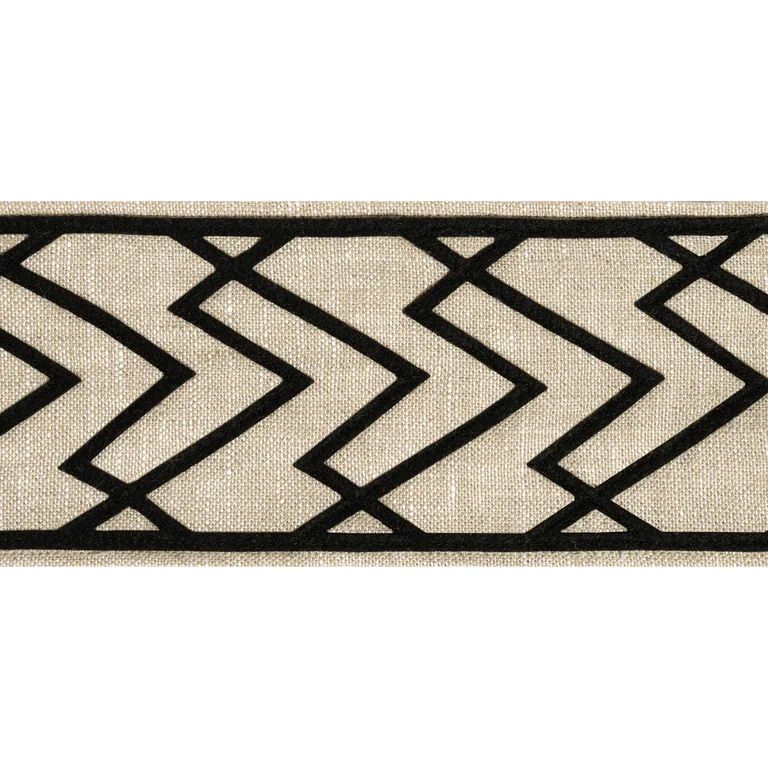 Thibaut Summit Applique Tape in Black on Linen (E12208)