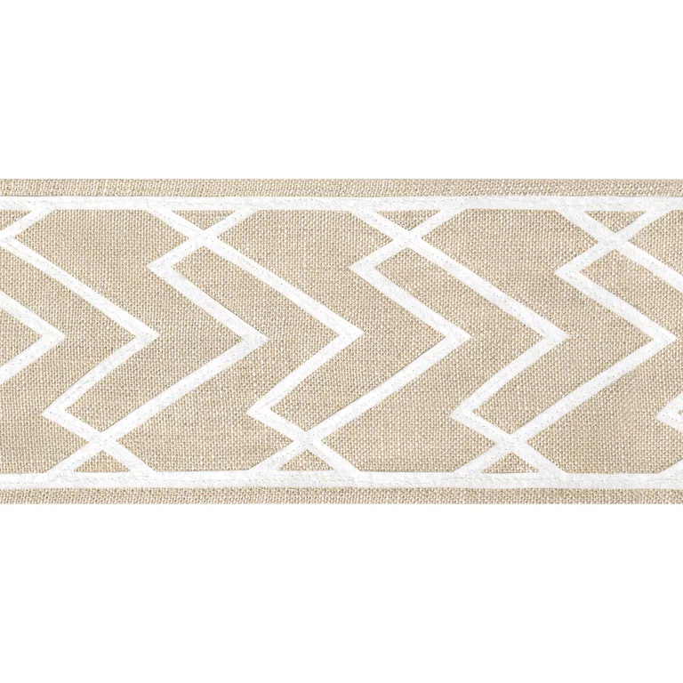 Thibaut Summit Applique Tape in White on Linen (E12207)