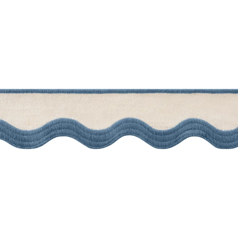 Thibaut Wave Tape in Cadet on Linen (E12336)