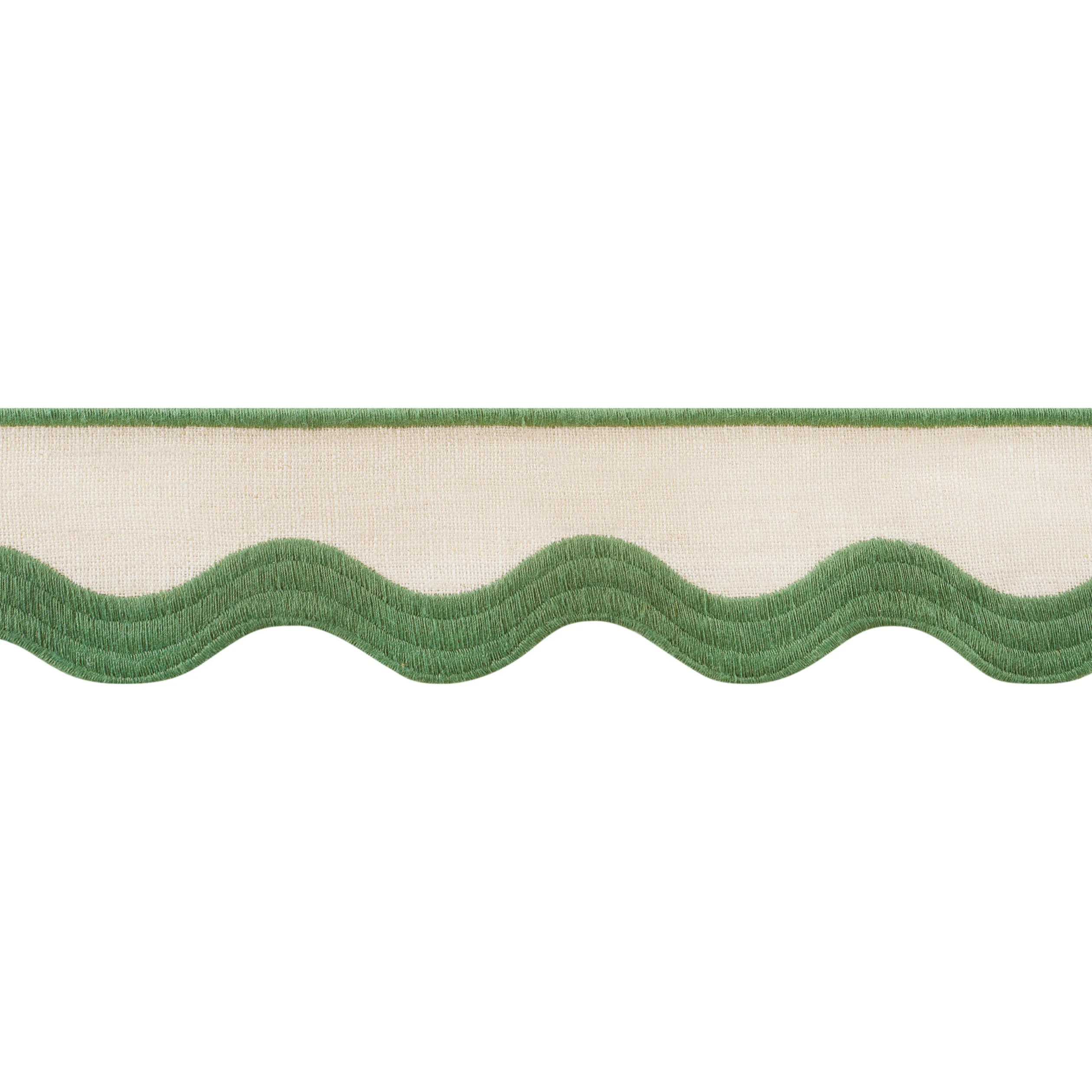 Thibaut Wave Tape in Kelly on Linen (E12337)