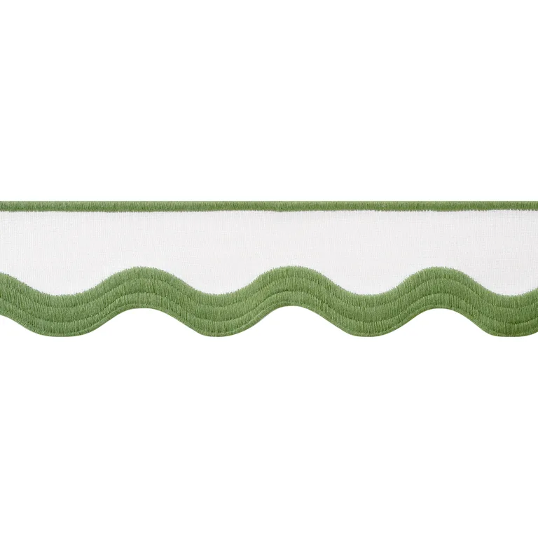 Thibaut Wave Tape in Leaf on White (E12331)