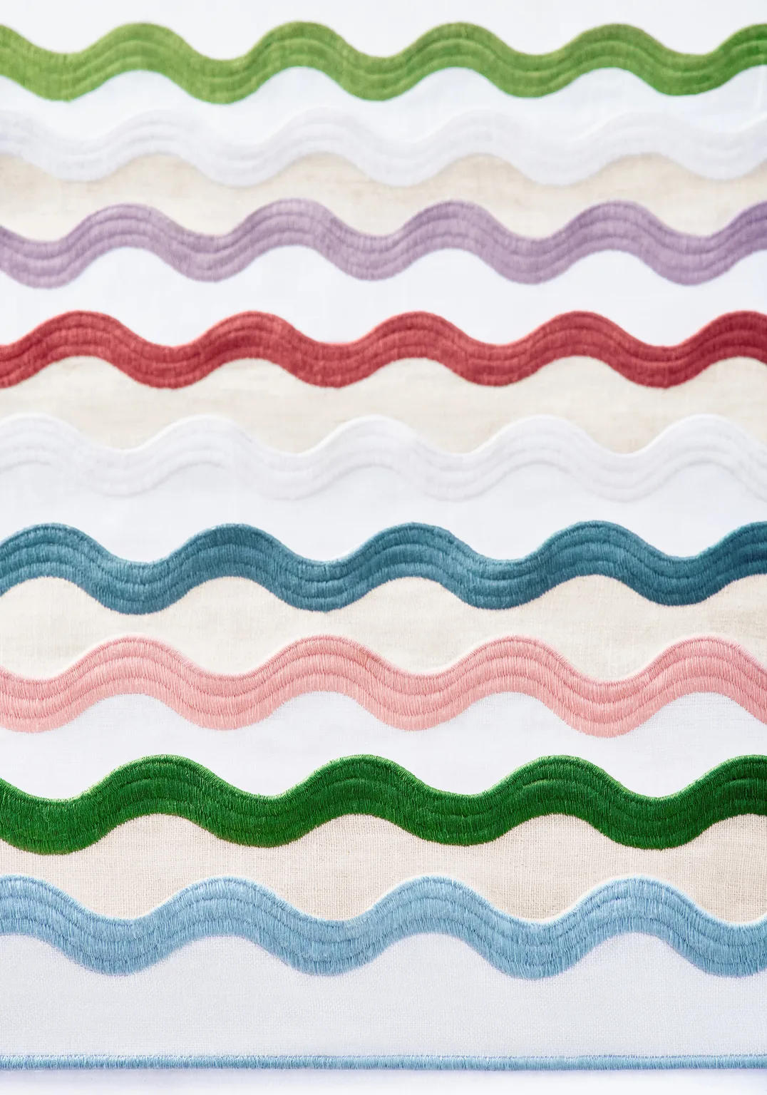 Thibaut Wave Tape in White on Linen (E12335)