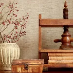 T41138 | Adriatic - Taupe and Red Thibaut Adriatic in Taupe and Red (T41138)