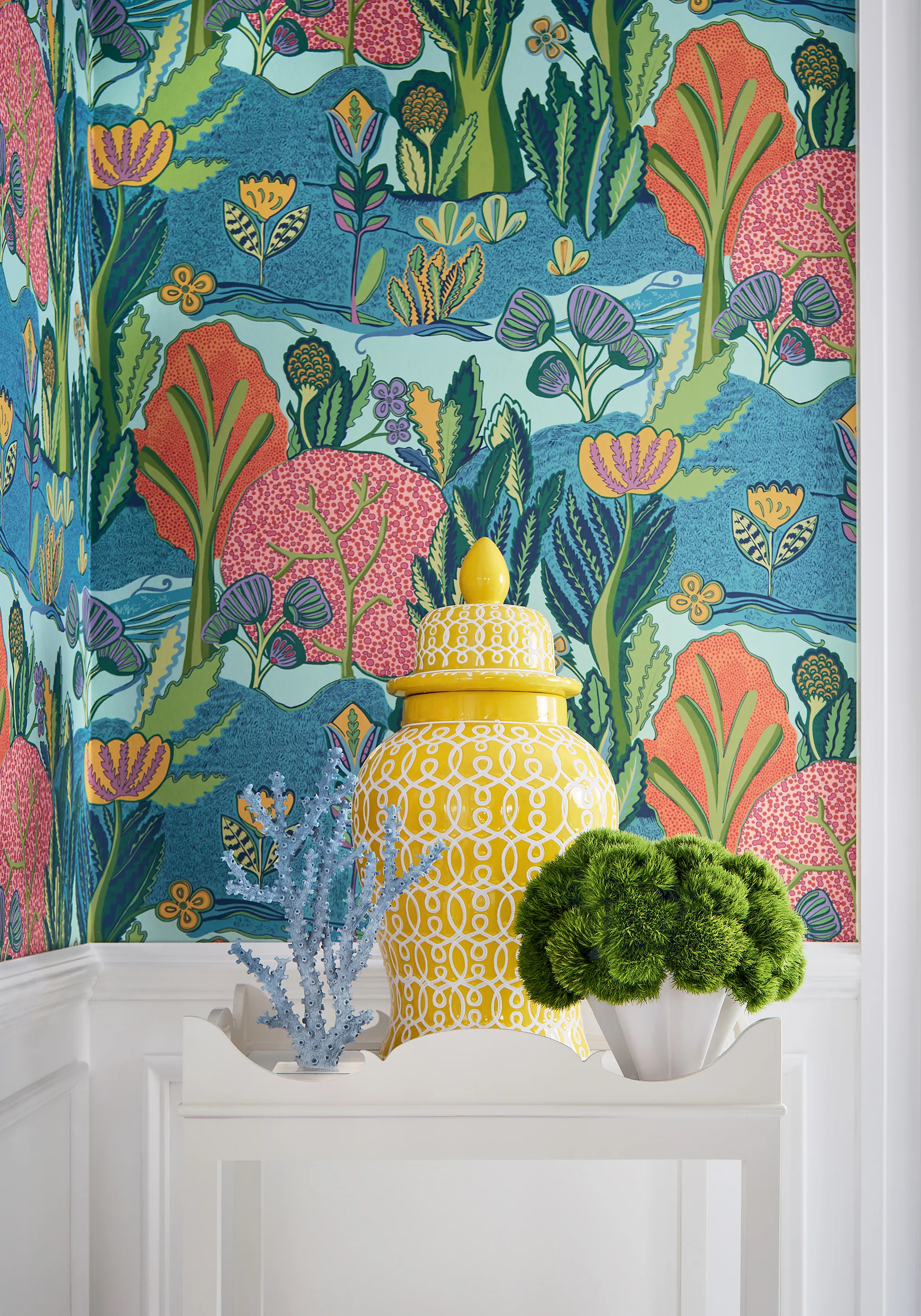 T45012 | Albero - Tangerine and Turquoise Thibaut Albero in Tangerine and Turquoise (T45012)