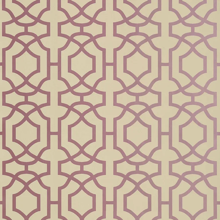 Thibaut Alston Trellis in Metallic Plum on Beige (T13028)